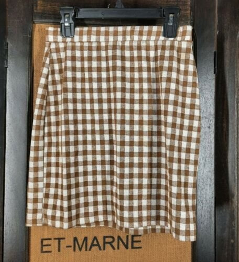 Altard State Light Brown Tan Plaid Mini Skirt Size Medium G1